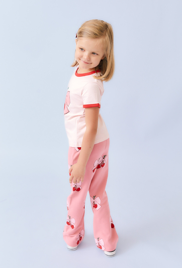 Różowa koszulka z kokardką i wisienkami - Limited Edition