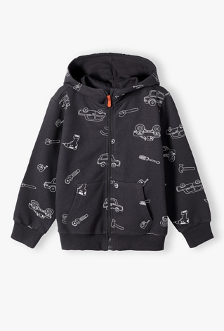 Szara bluza dresowa chłopięca z kapturem