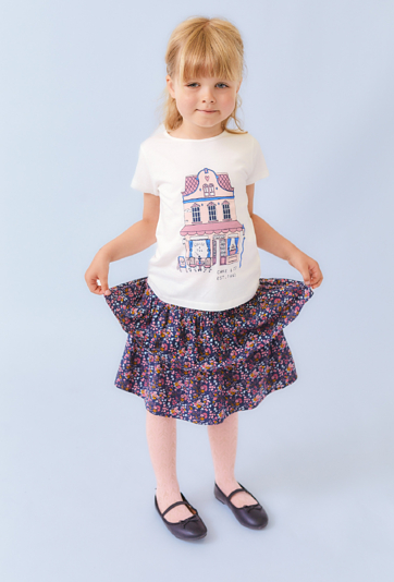 Koszulka dziewczęca z nadrukiem kawiarenki