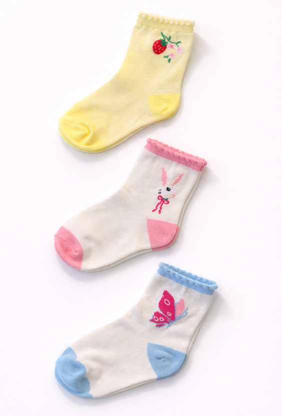 Skarpetki dziewczęce 3-pak z motywami