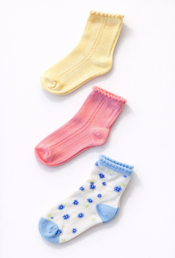 Skarpetki dziewczęce 3-pak w pastelowych kolorach