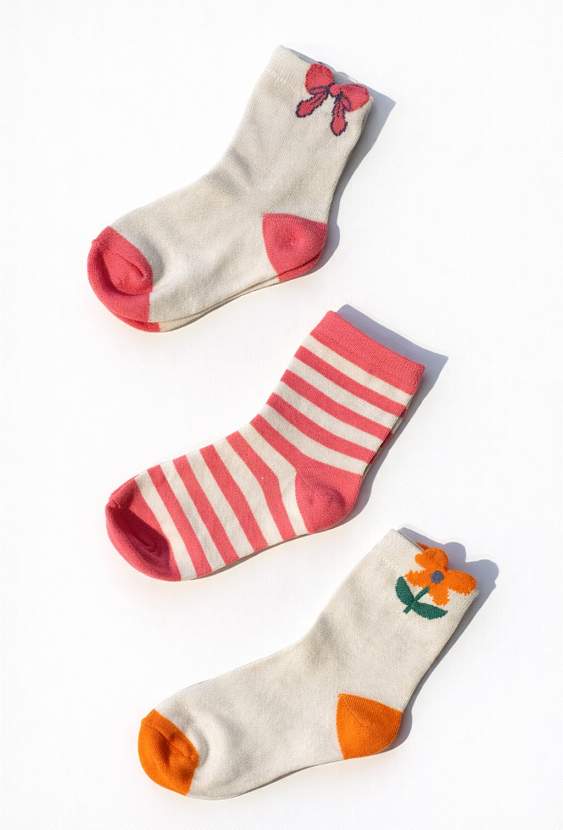 Zestaw 3 par skarpetek dziewczęcych