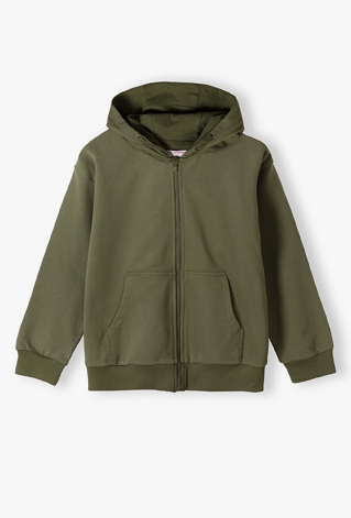 Rozpinana bluza dresowa z kapturem - khaki - Lincoln&Sharks