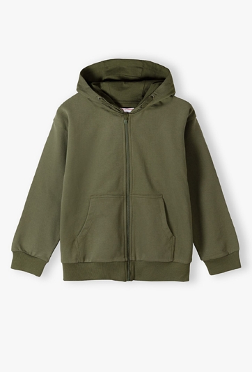 Rozpinana bluza dresowa z kapturem - khaki - Lincoln&Sharks