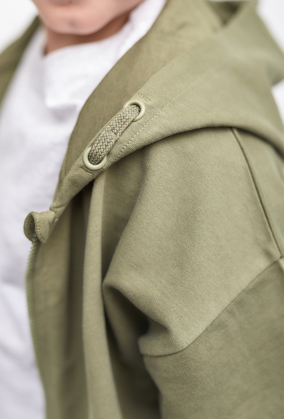 Rozpinana bluza dresowa z kapturem - khaki - Lincoln&Sharks