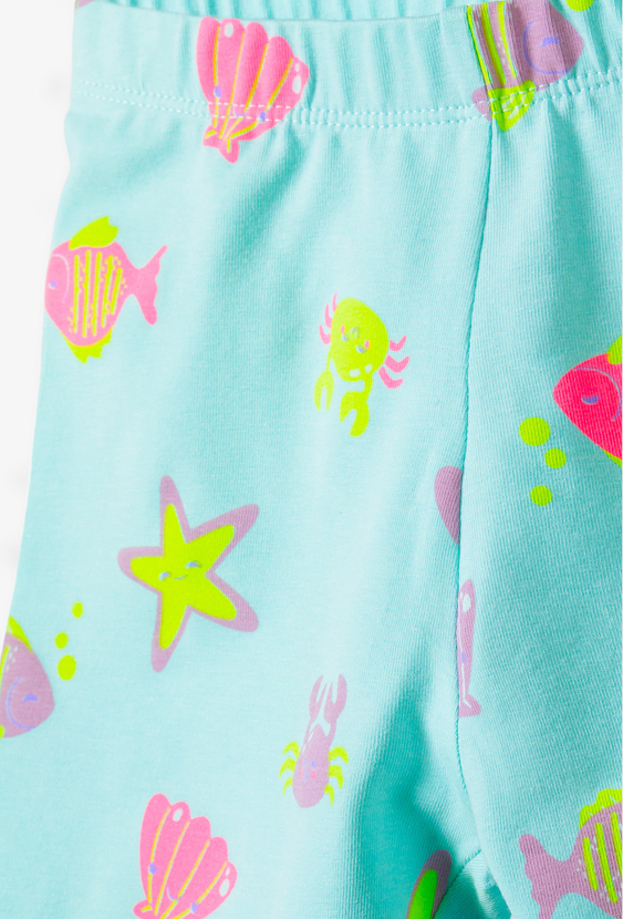 Legginsy 1/2 dla dziewczynki – w morskie wzory