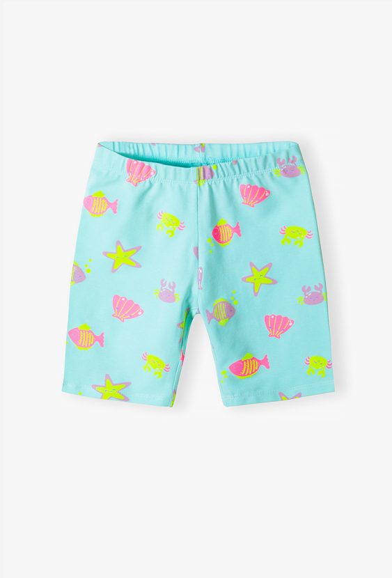 Legginsy 1/2 dla dziewczynki – w morskie wzory