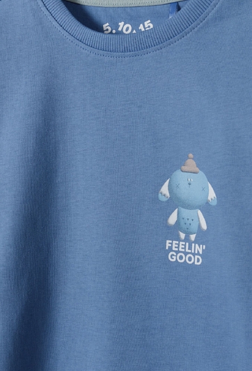 Bluzka chłopięca bawełniana oversize z podwójnym rękawem