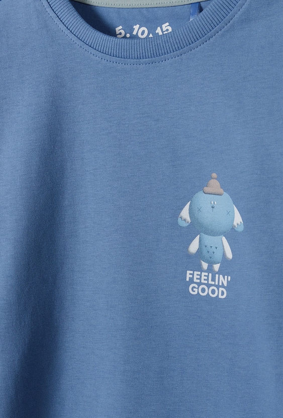 Bluzka chłopięca bawełniana oversize z podwójnym rękawem