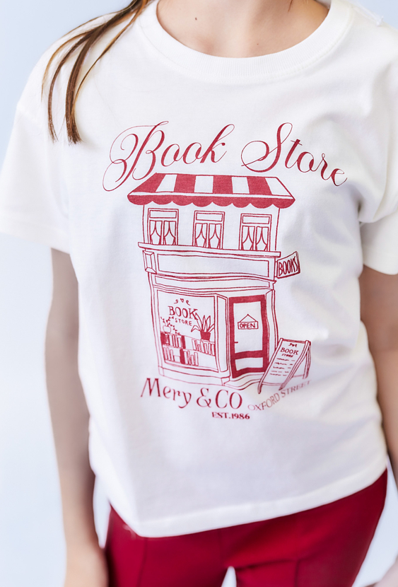 Koszulka dziewczęca ecru z nadrukiem