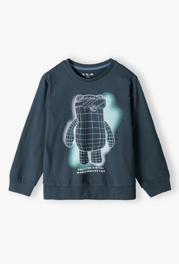 Bawełniana bluzka chłopięca z nowoczesnym nadrukiem