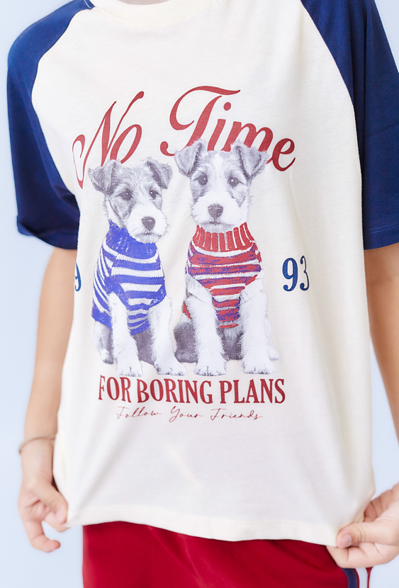 Koszulka dziewczęca oversize z nadrukiem