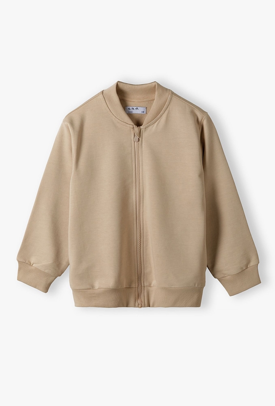 Beżowa rozpinana bluza dresowa dla chłopca - 5.10.15.