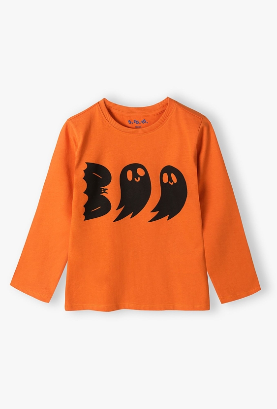 Pomarańczowa bluzka z nadrukiem