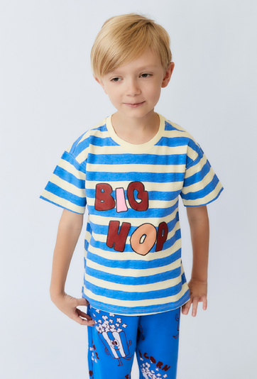 Koszulka w paski z napisem - Limited Edition