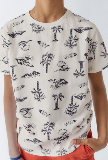 T-shirt chłopięcy z nadrukiem palm
