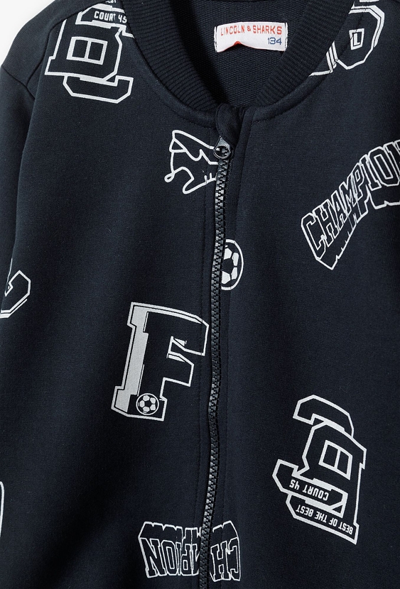 Granatowa bluza dresowa z bawełny dla chłopca