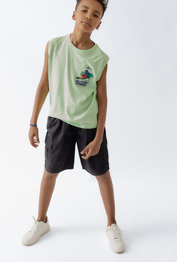 Koszulka bez rękawów z kolorowym nadrukiem