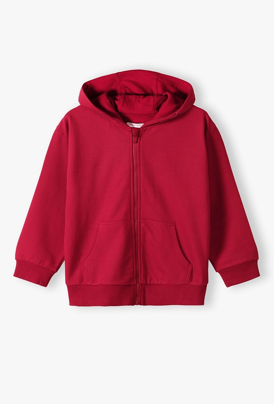 Czerwona bluza dresowa z kapturem i kieszeniami - 5.10.15.