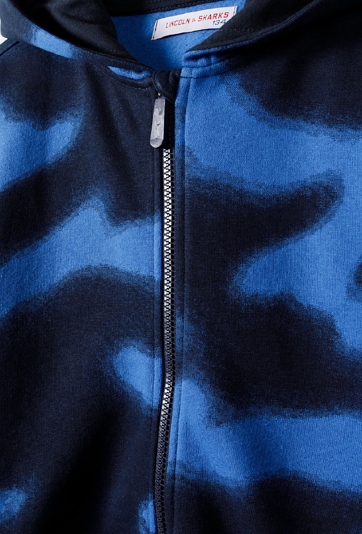 Niebieska bluza rozpinana dla chłopca z kapturem