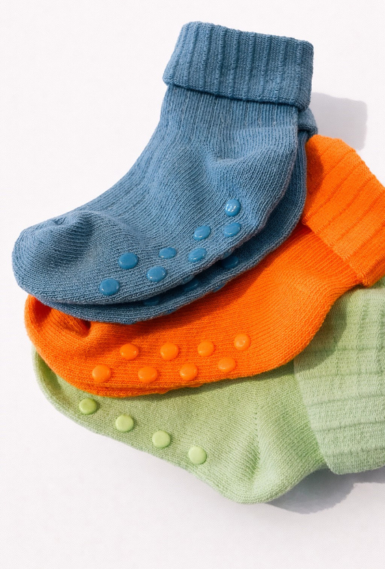 Skarpetki niemowlęce antypoślizgowe – 3 pak