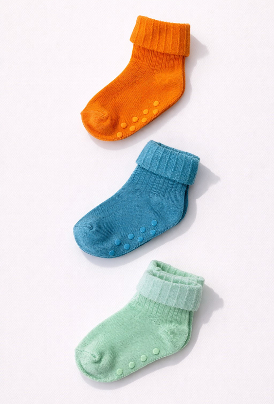Skarpetki niemowlęce antypoślizgowe – 3 pak