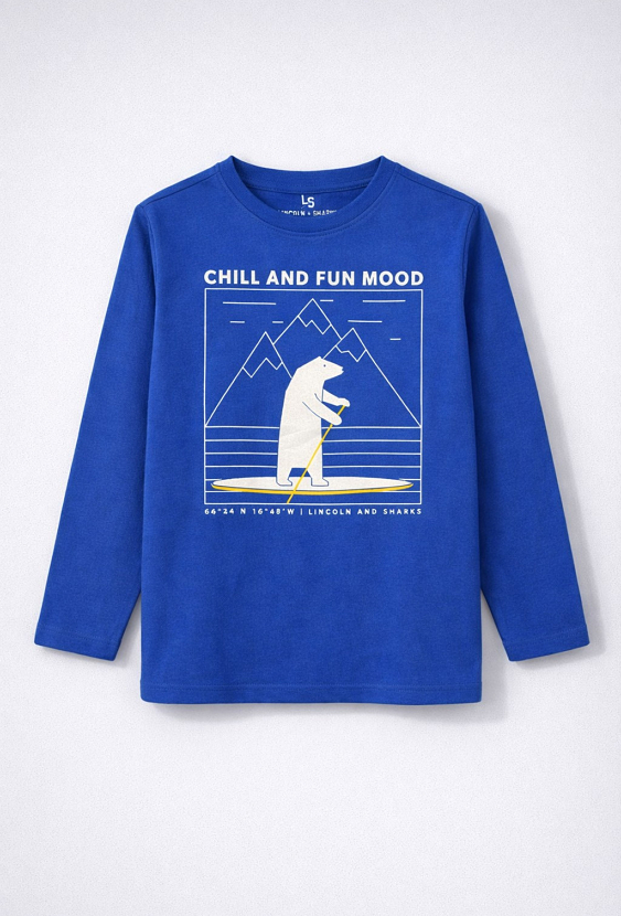 Bluzka z długim rękawem dla chłopca z nadrukiem