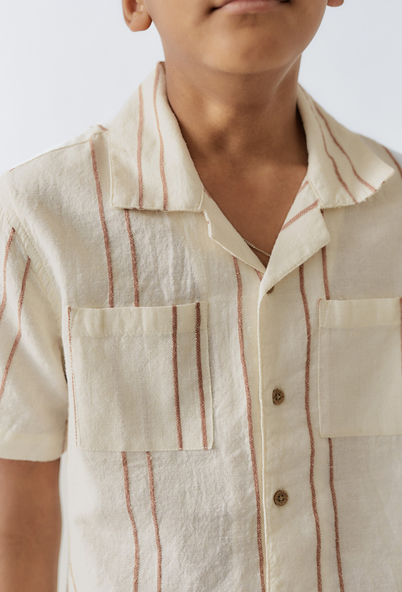 Koszula w paski - krótki rękaw