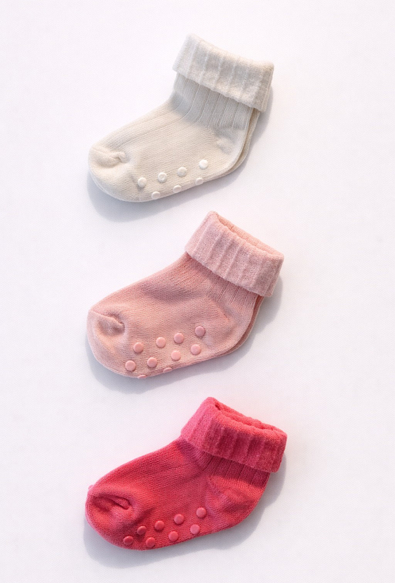 Skarpetki niemowlęce antypoślizgowe – 3 pak