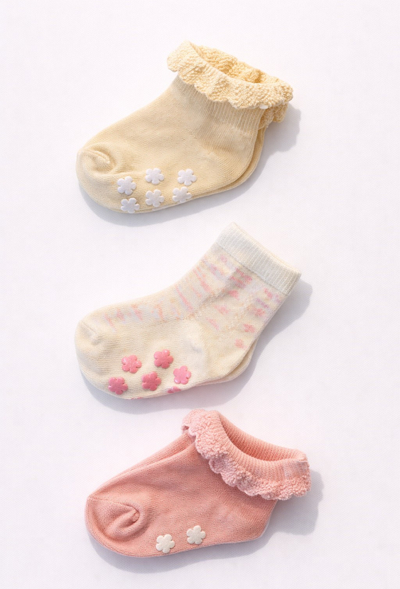 Skarpetki niemowlęce antypoślizgowe 3-pak