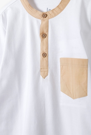 Biała bluza bawełniana z długim rękawem