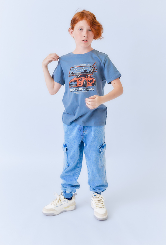 Koszulka chłopięca z nadrukiem sportowego auta