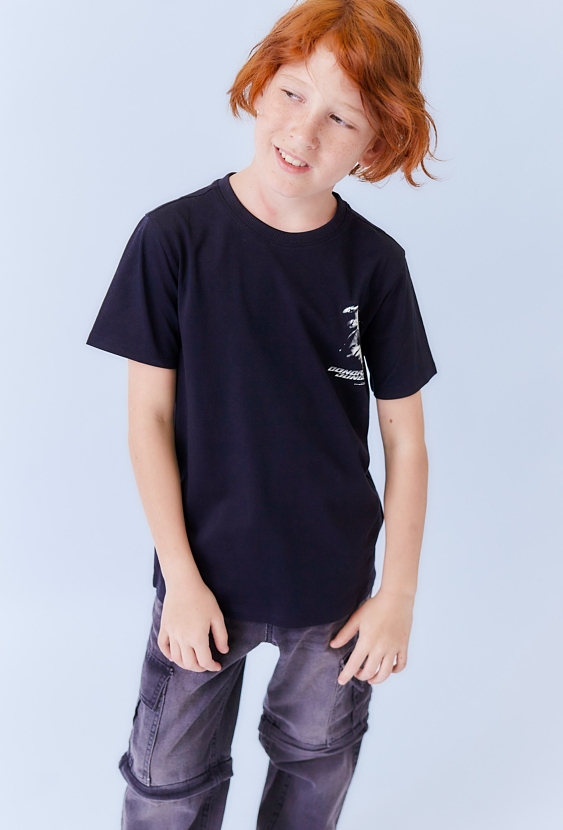 Koszulka chłopięca czarna z nadrukiem