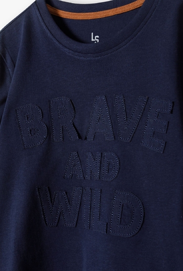 Granatowa bawełniana bluza z długim rękawem