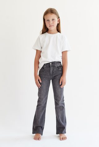 Jeansy dla dziewczynki  - szare - bootcut