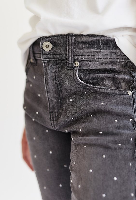 Jeansy dla dziewczynki  - szare - bootcut