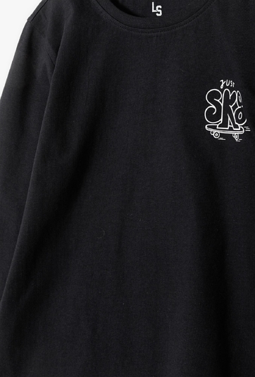 Czarna bluzka z długim rękawem chłopięca z bawełny