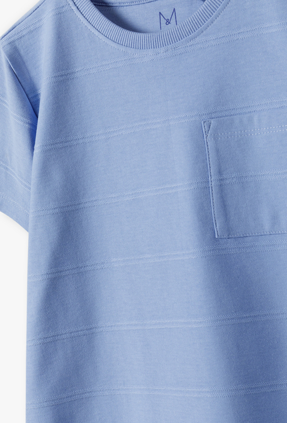 T-shirt chłopięcy z kieszonką – koszulka w prążki