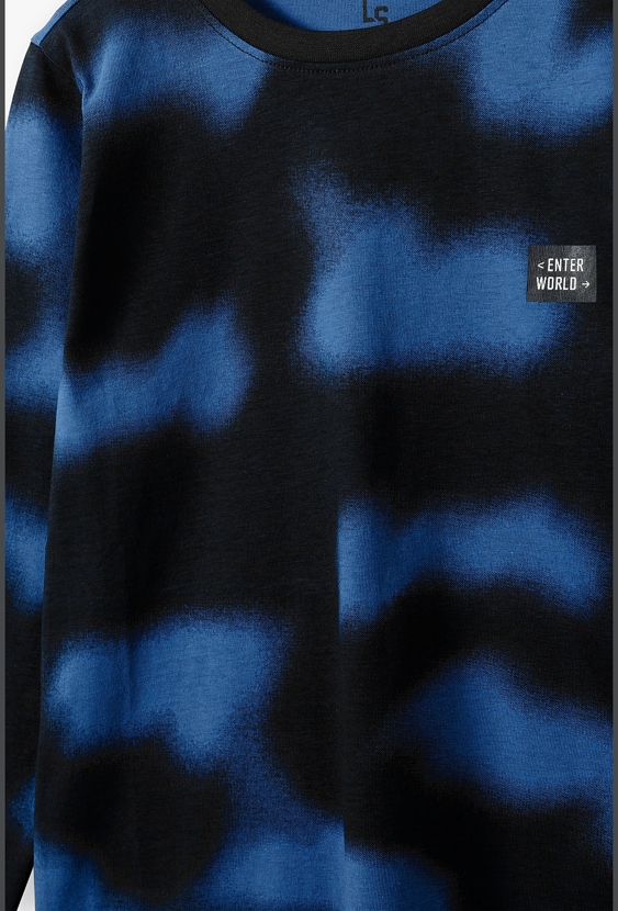 Bluzka chłopięca z długim rękawem tie-dye