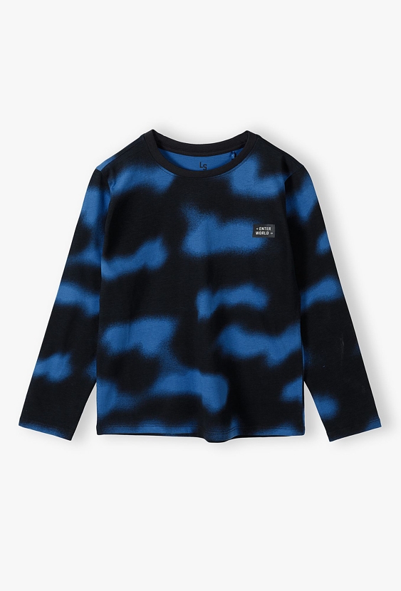 Niebieska bluzka chłopięca z ciekawym nadrukiem