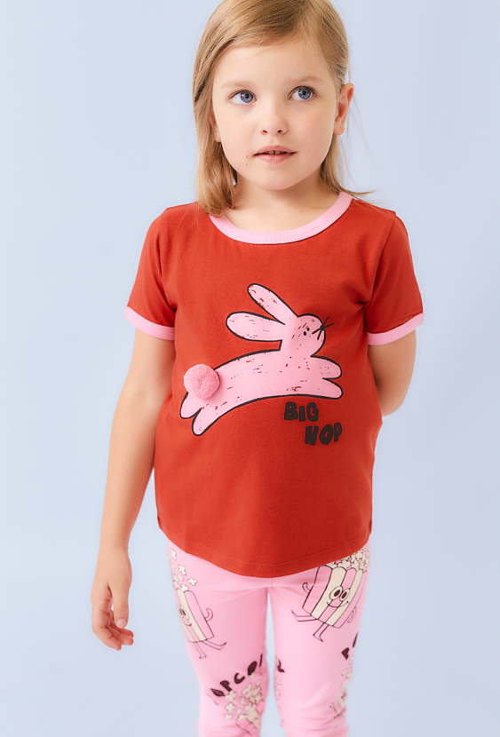 Czerwona koszulka z króliczkiem i pomponem - Limited Edition