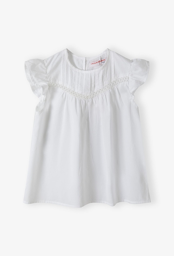 Biała bluzka koszulowa dla dziewczynki - Lincoln&Sharks