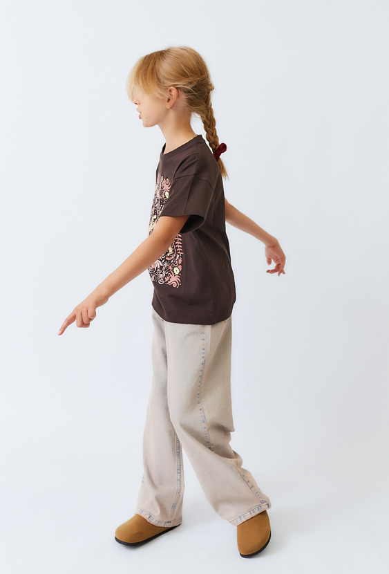 Spodnie jeansowe Wide Leg – efekt sprania, wysoki stan
