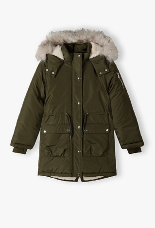 Kurtka zimowa dla dziewczynki - parka - zielona - 5.10.15.