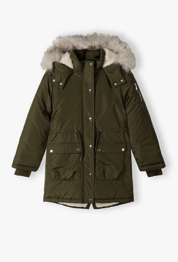 Kurtka zimowa dla dziewczynki - parka - zielona - 5.10.15.