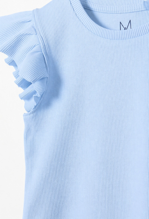 T-shirt dziewczęcy z motylkowymi rękawkami