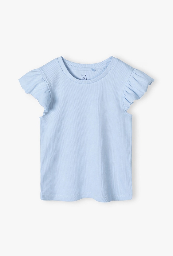 T-shirt dziewczęcy z motylkowymi rękawkami