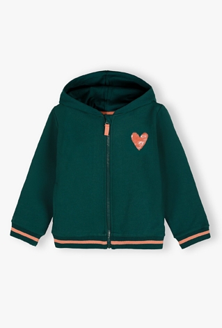 Rozpinana bluza dla dziewczynki z kapturem