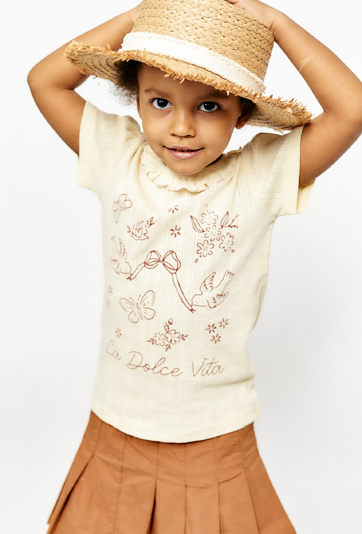 Koszulka dziewczęca z falbanką