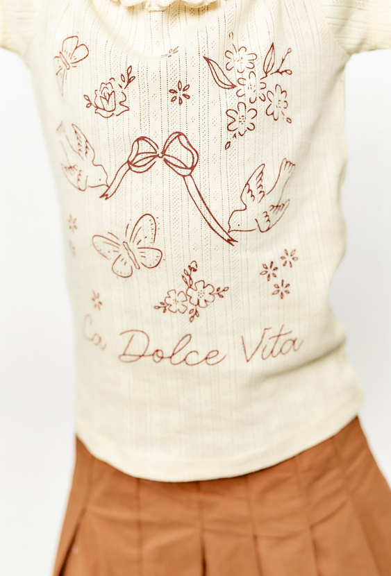 Koszulka dziewczęca z falbanką